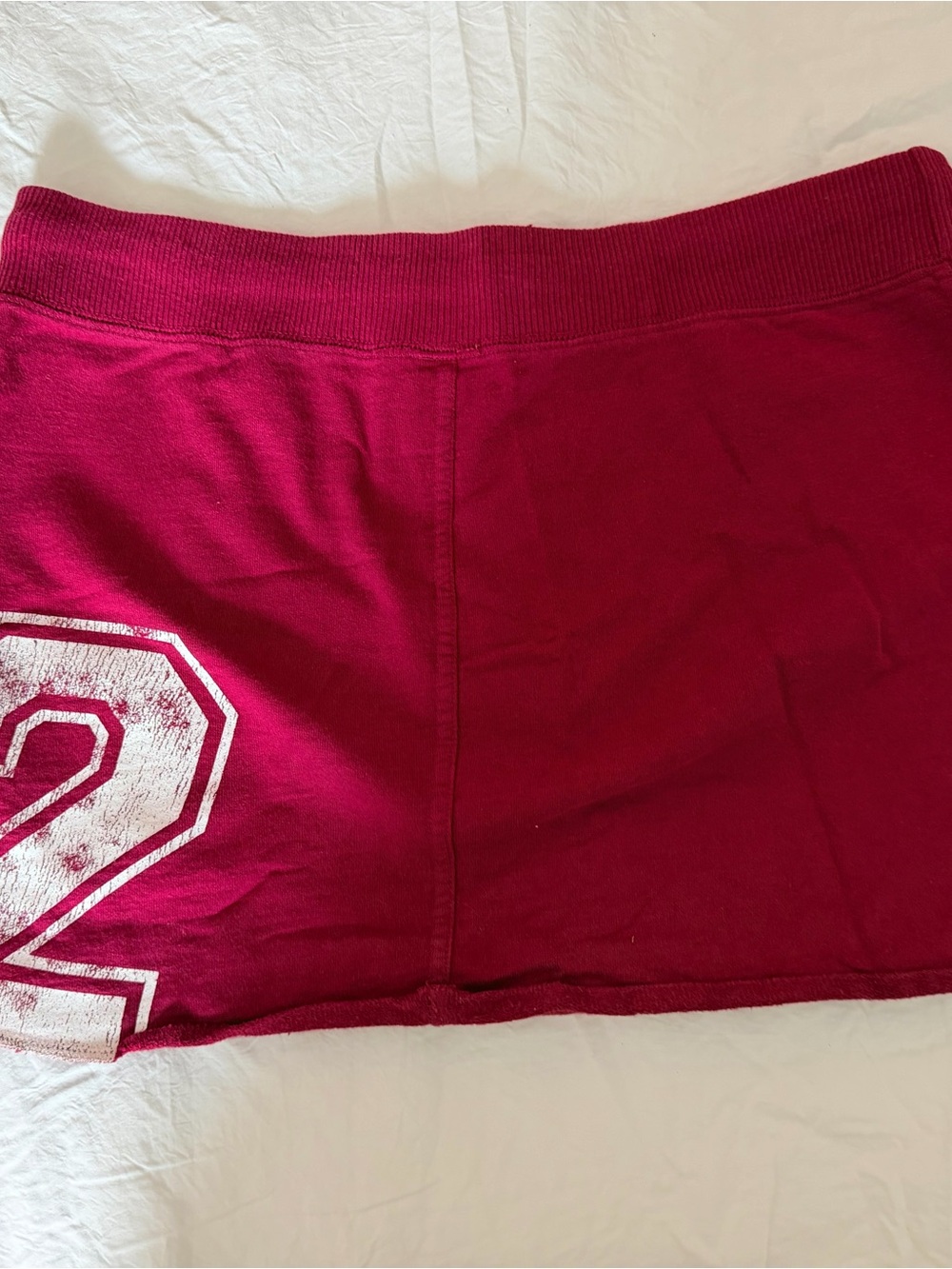 Abercrombie & Fitch Red/Dark Pink Drawstring Jersey Skirt Vintage - Picture 5 of 5